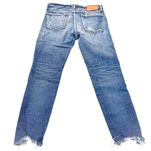 Moussy Vintage Dark Wash Denim Jeans Raw Hem 025DSC12-2140 Size 28 - Picture 3 of 10